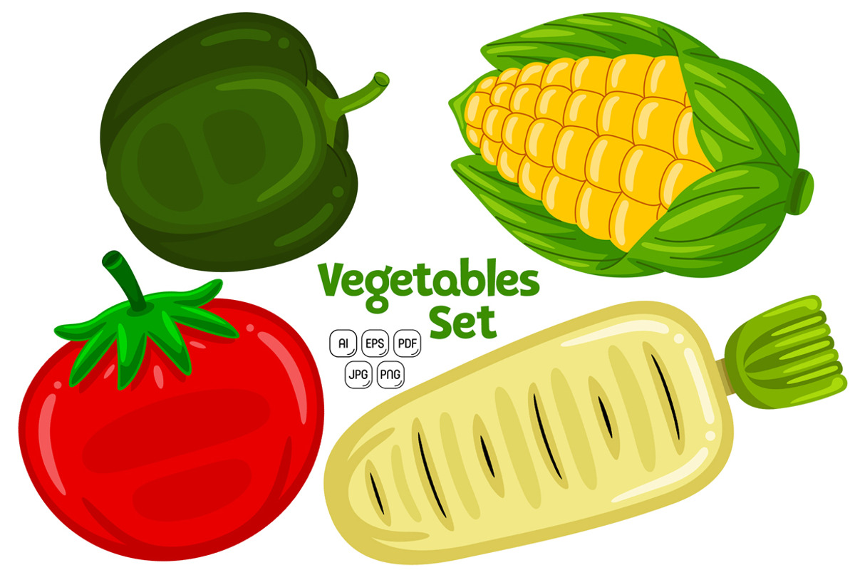 Vegetables Set Vector #02, an Object Graphic by MEDZ (Photo 3 of 3)