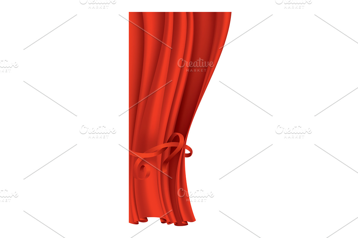 Red curtains realistic, an Illustration by Things for designers