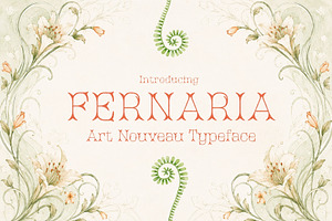 Fernaria - Art Nouveau Typeface, a Serif Font by HipFonts