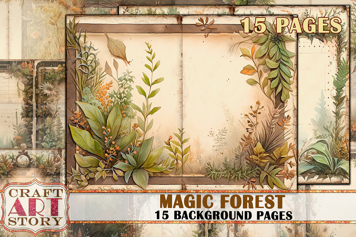 Magic forest Blank background, a Seasonal Illustration by CraftArtStory (Photo 1 of 4)