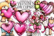 Watercolor Valentine's Day Clipart P, an Illustration by Daily.Designs (Thumbnail 1 of 5)