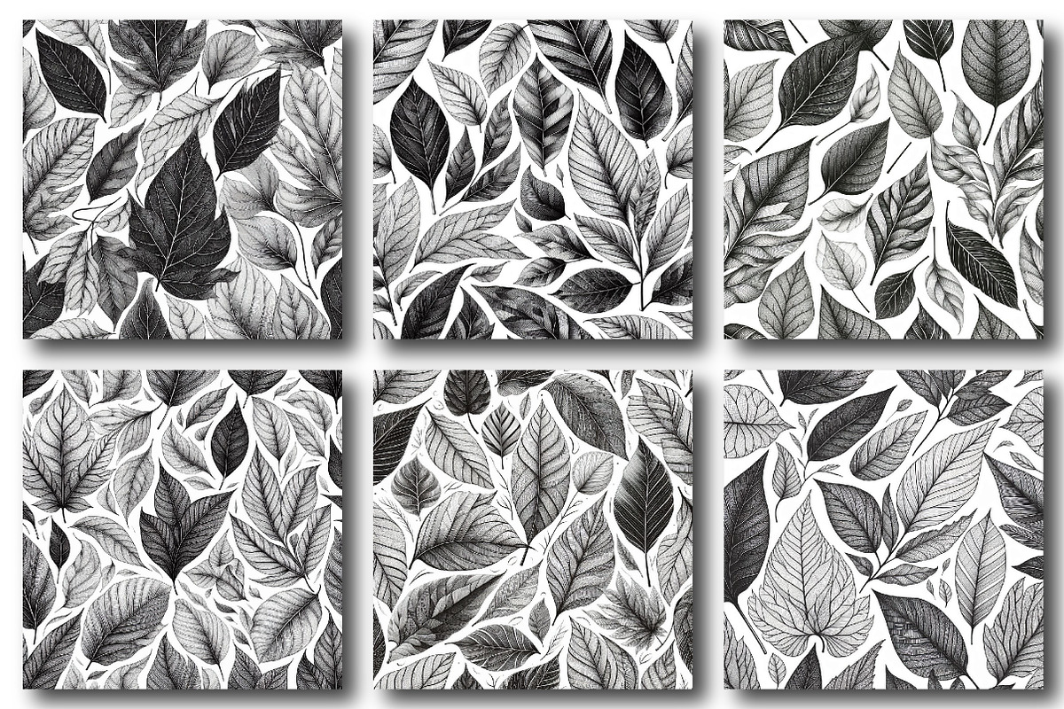 Intricate Black and White Leaf Seaml, an Illustration by DreamPrint404 (Photo 2 of 5)