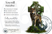Watercolor Mystic Wolves Clipart Set, an Animal Illustration by ThatsDesignArt (Thumbnail 2 of 15)