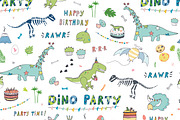 Dinosaur Party, a Pattern Graphic by GooseFrol (Thumbnail 3 of 10)