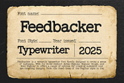 Feedbacker Typewriter, a Serif Font by Viswell (Thumbnail 1 of 10)