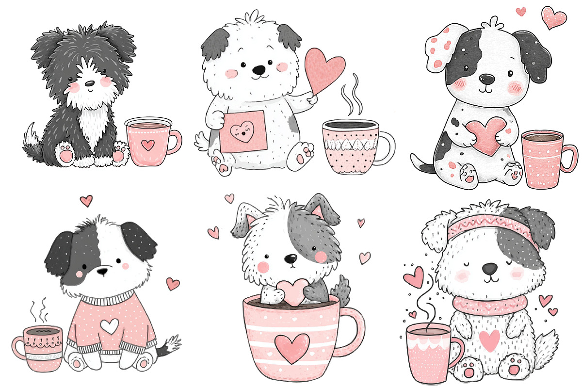 Sweet Dog valentine clipart, an Illustration by Designworld (Photo 2 of 4)