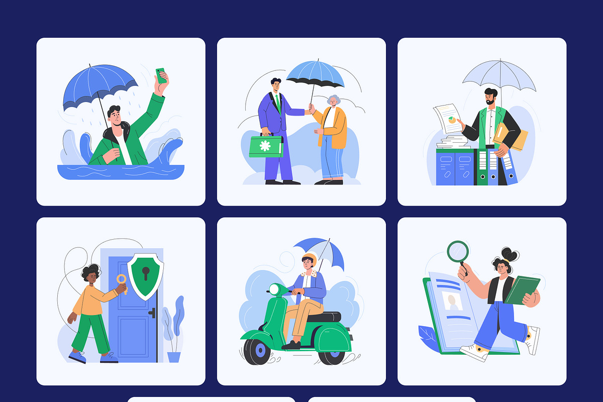 Insurance Illustration Art Set, a Finance Illustration by Creative Stall (Photo 9 of 9)
