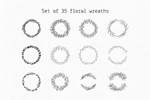 Set of floral wreaths