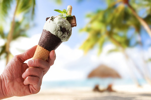 Mint Chocolate Ice Cream on Tropical Beach, a Food & Drink Photo by Davizro's Market