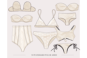 Lingerie pantie underwear clipart, an Illustration by Milatoo (Thumbnail 7 of 7)