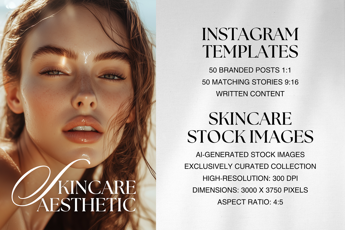 Skincare Instagram Canva Templates, a Social Media Template by DesignsbyMariaStudio (Photo 2 of 10)