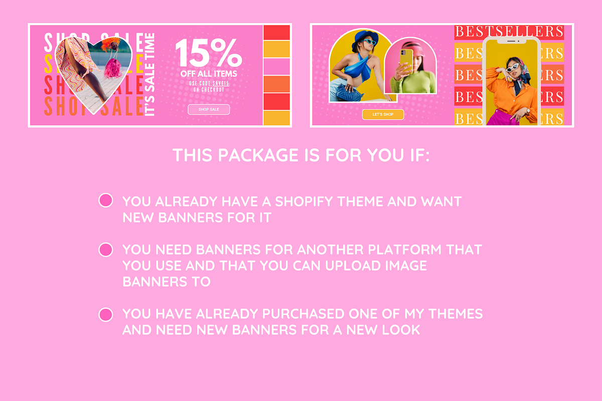 Shop Banner Templates - Colorful, a Shopify Template by SunshineStudioBoutique (Photo 5 of 9)
