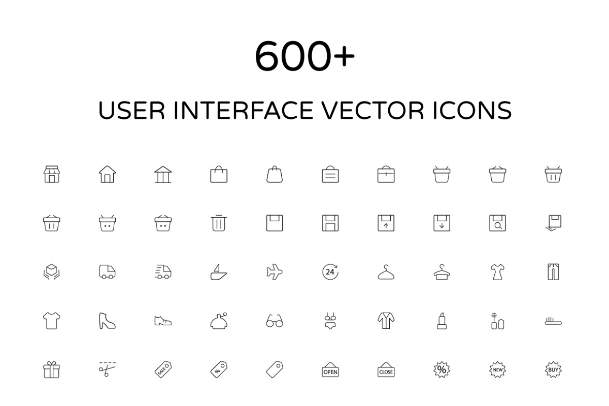 User Interface Outline Vector Icons, an Outline Icon by Creative Stall (Photo 1 of 5)