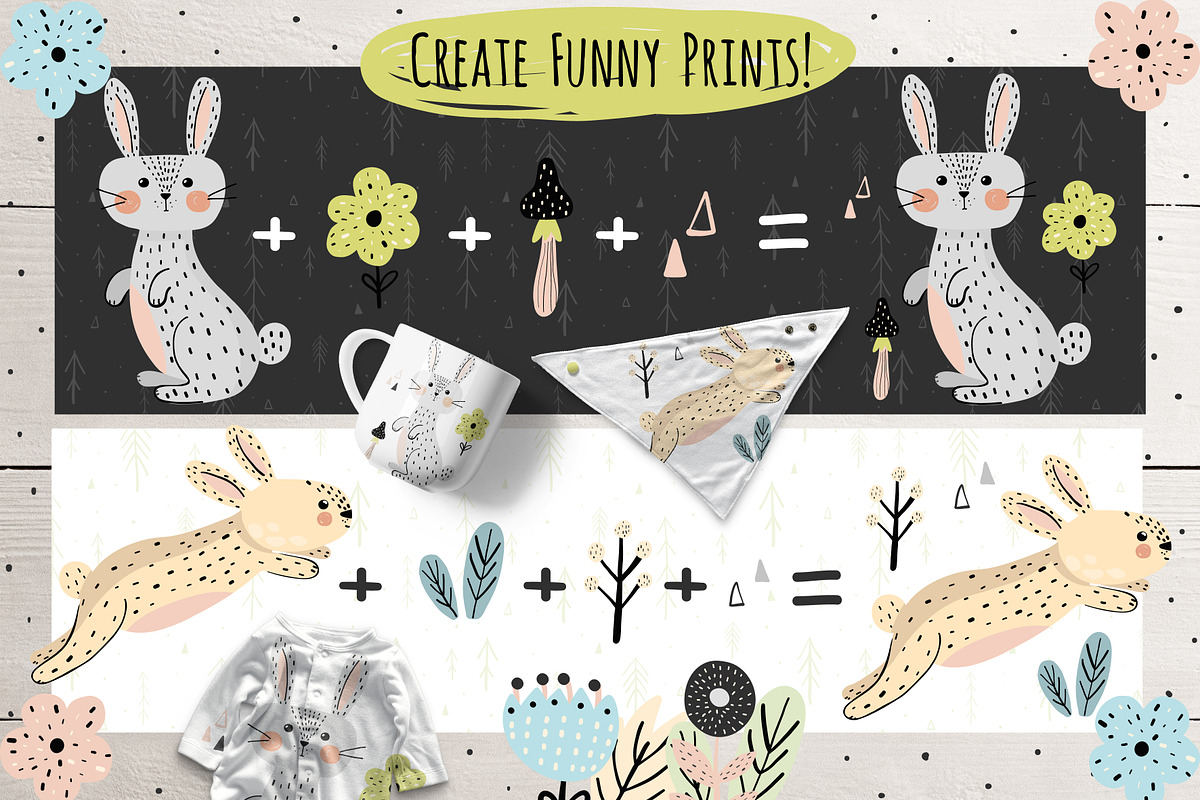 Rabbits Collection: patterns, cards, an Animal Illustration by Gulnara Sabirova (Photo 9 of 16)