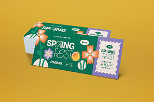 Green Modern Spring Festival Ticket