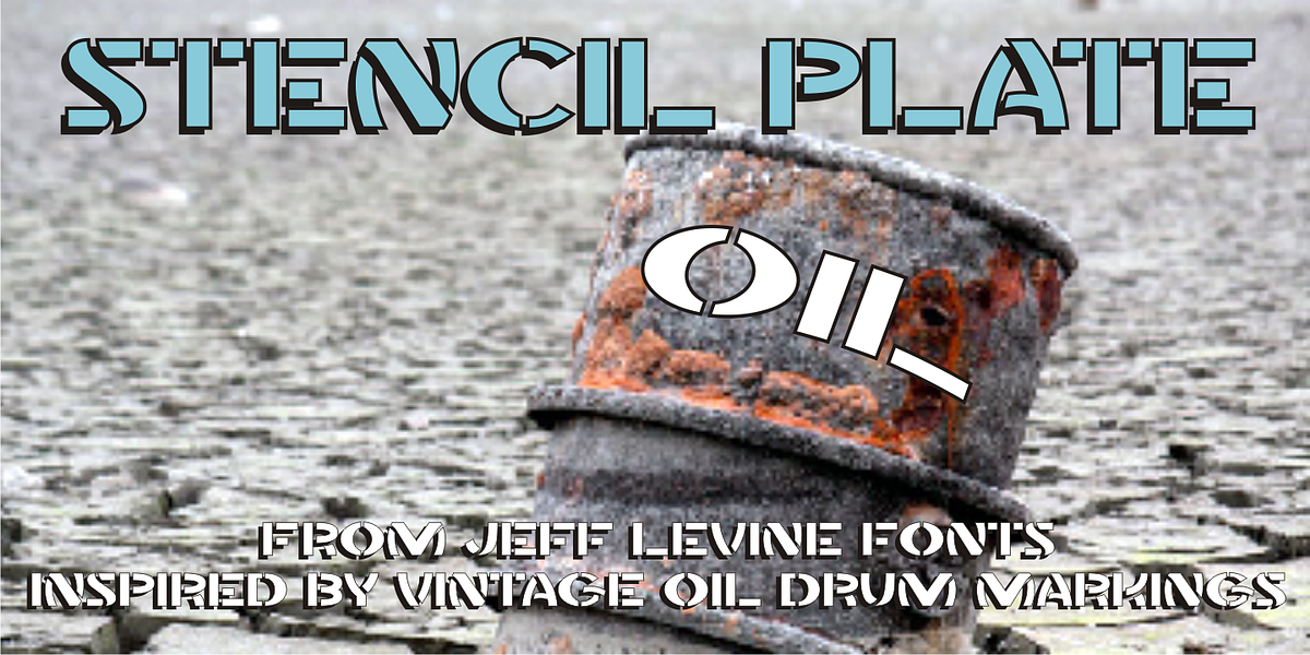 Stencil Plate JNL, a Sans Serif Font by Jeff Levine Fonts