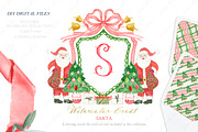 Santa Christmas Watercolor Crest, a Graphic by LABFcreations (Thumbnail 1 of 4)