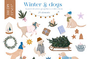Winter clipart cozy dogs, a Seasonal Illustration by Katie Lisker (Thumbnail 1 of 2)