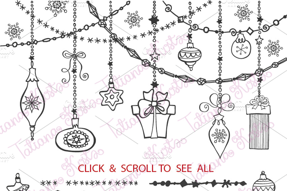 Christmas.DIY garland brushes set preview 3