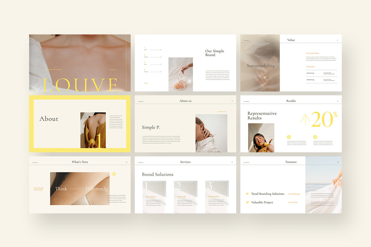 Louve PowerPoint Template, a Presentation Template by Simple P. (Photo 5 of 11)