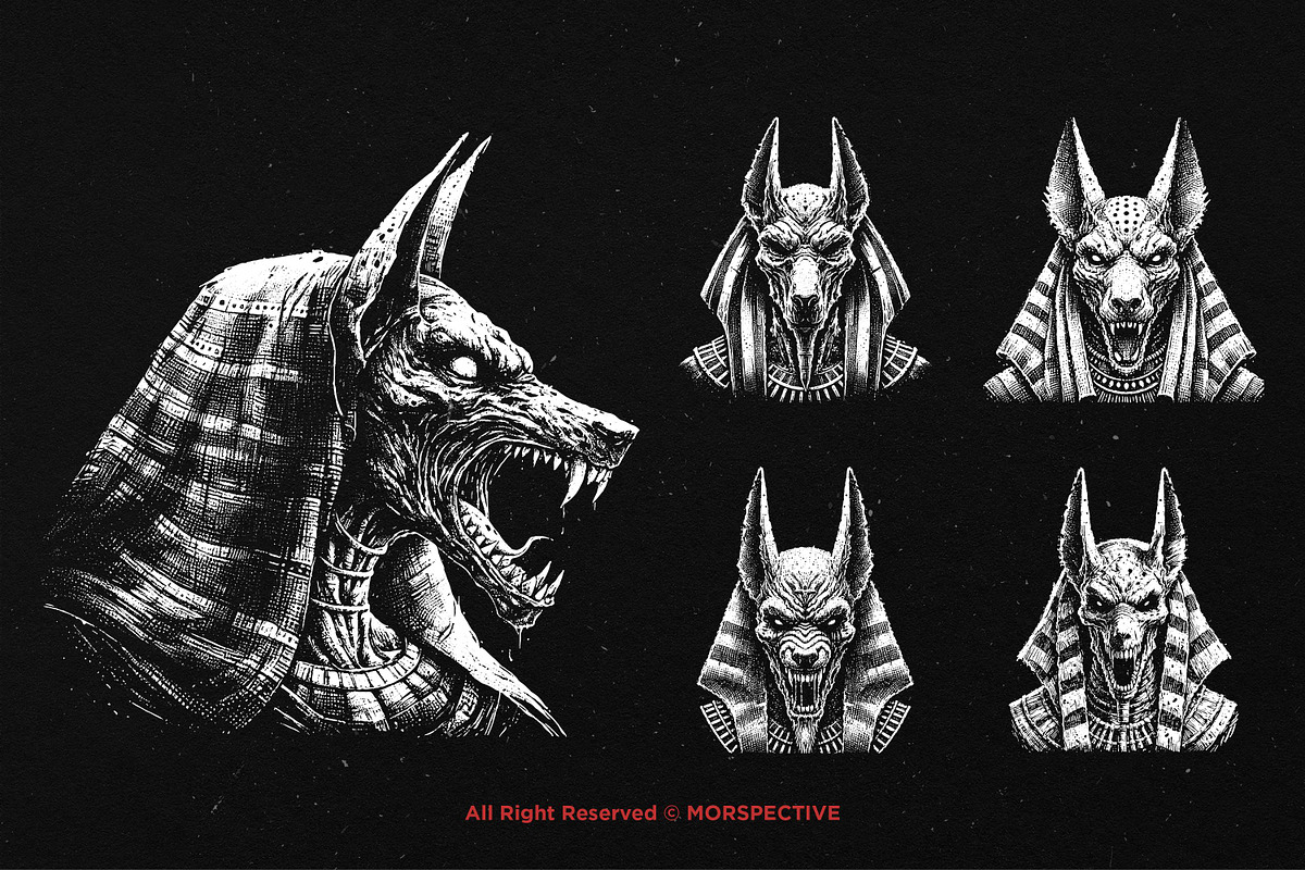 10 Bundle Dark Art Egypt Anubis, an Illustration by Morspective (Photo 3 of 7)