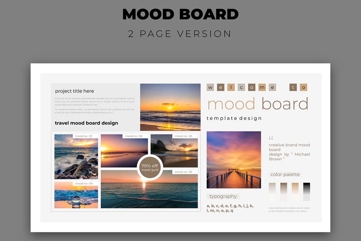 Travel Mood Board Template, an UI Kit Template by MightyDesign (Photo 2 of 6)