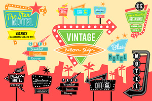 Vintage neon sign template