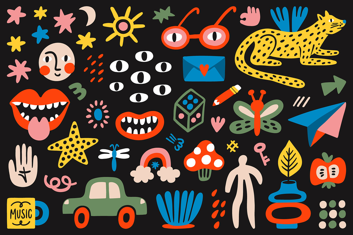 Cute Doodles collection, an Object Illustration by piyacler (Photo 4 of 16)