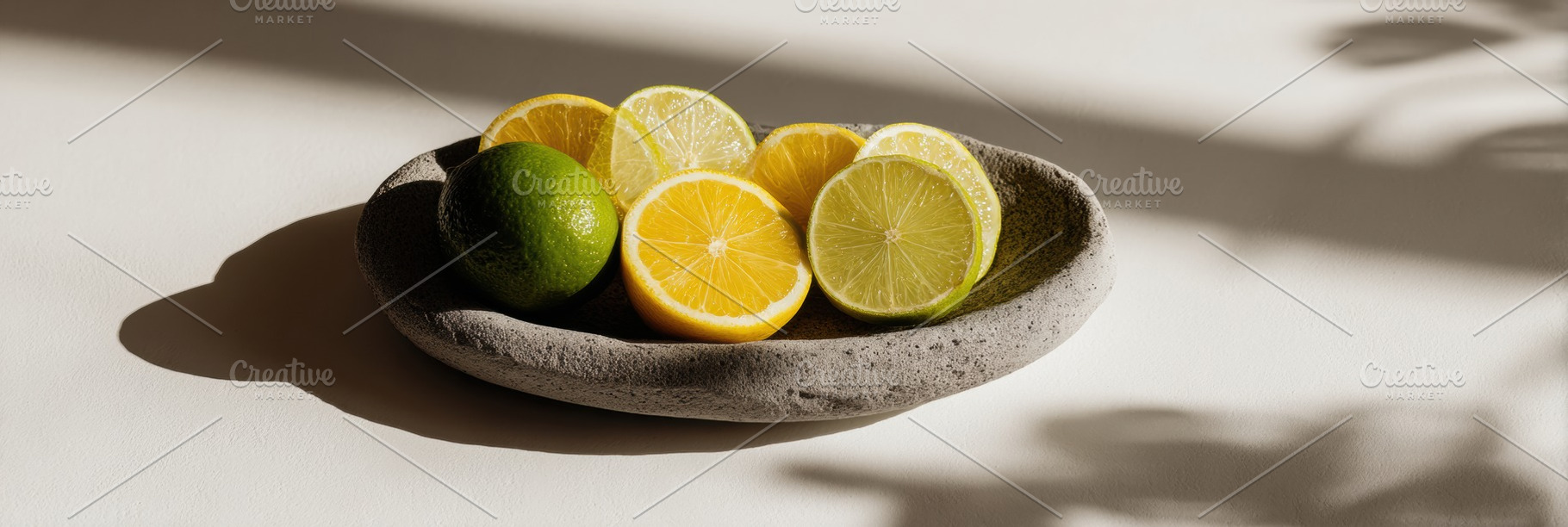 Stone Plate with Citrus Slices, a Food & Drink Photo by Virgo Studio