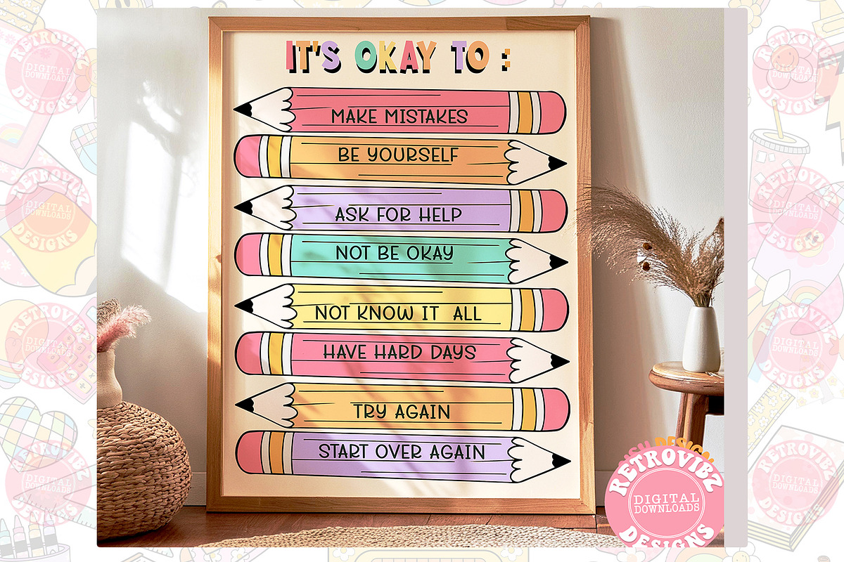Classroom Posters Quotes Wall Art, an Object Graphic by RETROVIBZDESIGNS (Photo 3 of 4)