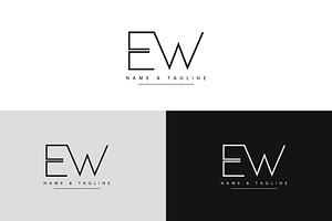 Initial letters monogram logo EW, a Branding & Logo Template by Aleesher