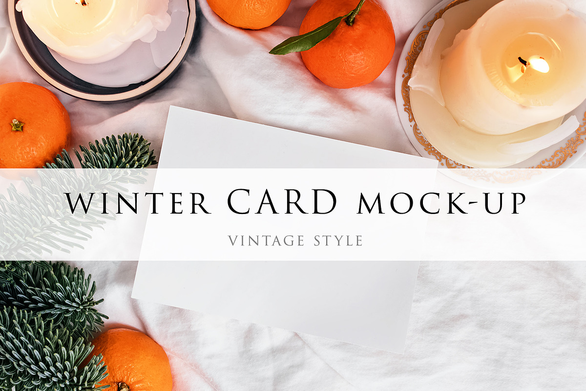 Winter card mock-up vintage style, a Print Template by Imageblend (Photo 1 of 2)
