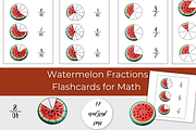 Watermelon Fractions Flashcards, an Education Illustration by InkyQueenArt (Thumbnail 1 of 4)