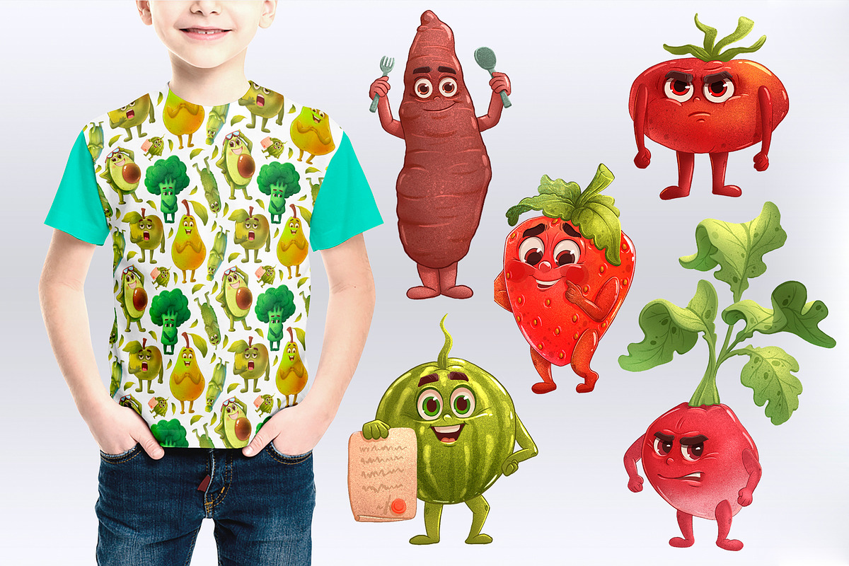 Funny emotion fruits and vegetables, a Templates & Theme by KrisPlazun (Photo 6 of 6)