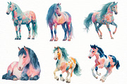 Watercolor Spring Horse clipart, an Illustration by Designworld (Thumbnail 4 of 6)
