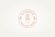 flower vase gardening line art logo, a Branding & Logo Template by Blazybone (Thumbnail 1 of 2)