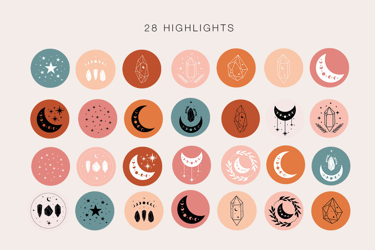 Boho moon & stars Illustrations set, an Illustration by Art Dari Autumn (Photo 11 of 15)
