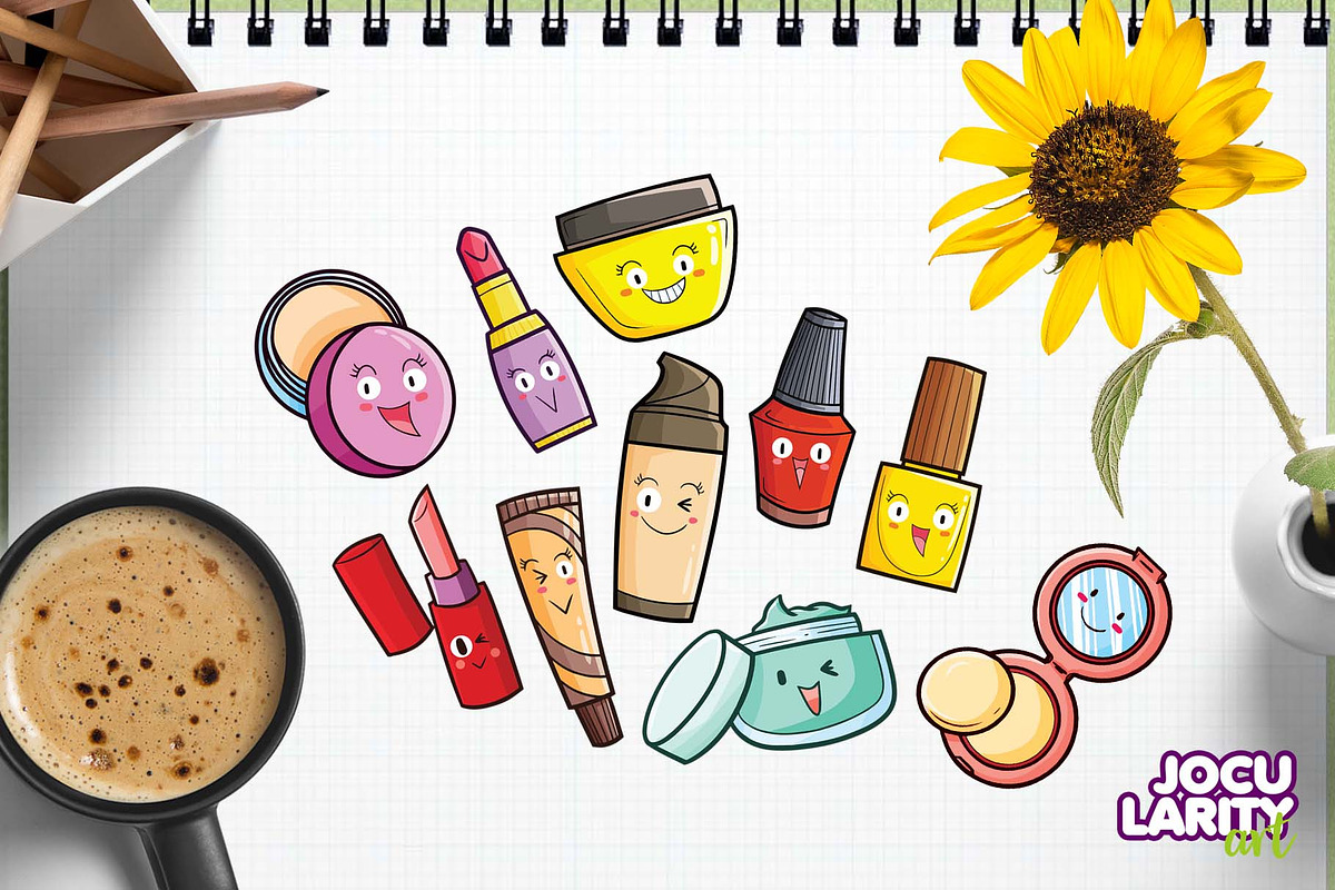 Cute Cosmetics Characters Cartoon, an Object Illustration by Jocularity Art (Photo 2 of 3)