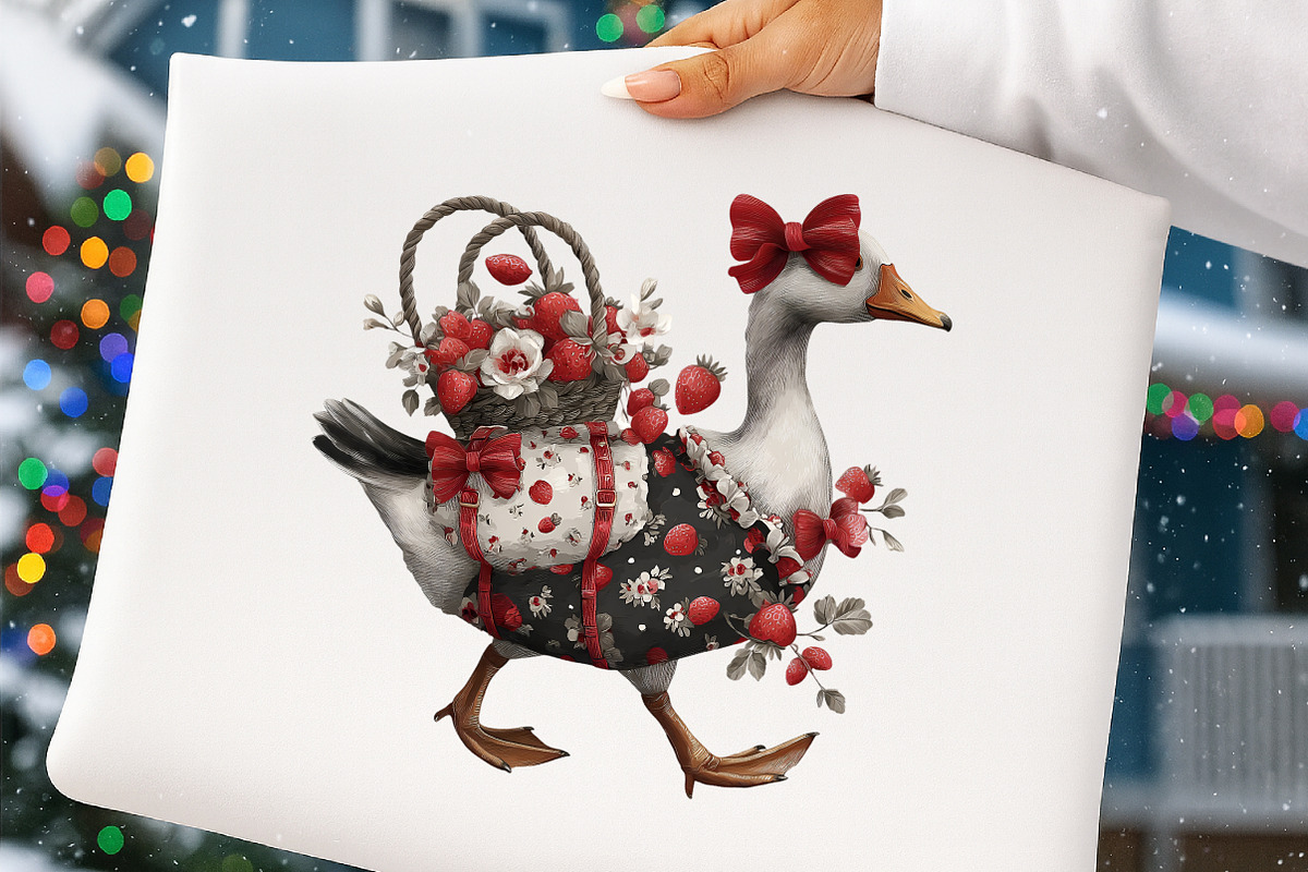 Strawberry Goose Clipart Bundle, an Illustration by Digital Artistic99 (Photo 8 of 9)