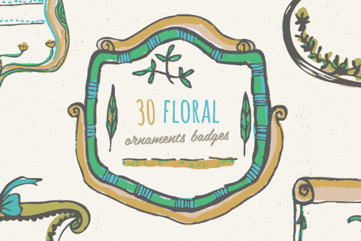 Floral Ornaments Badges