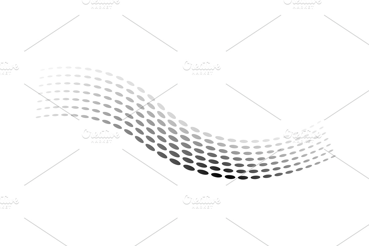 Dotted halftone waves. Flowing, an Illustration by Things for designers