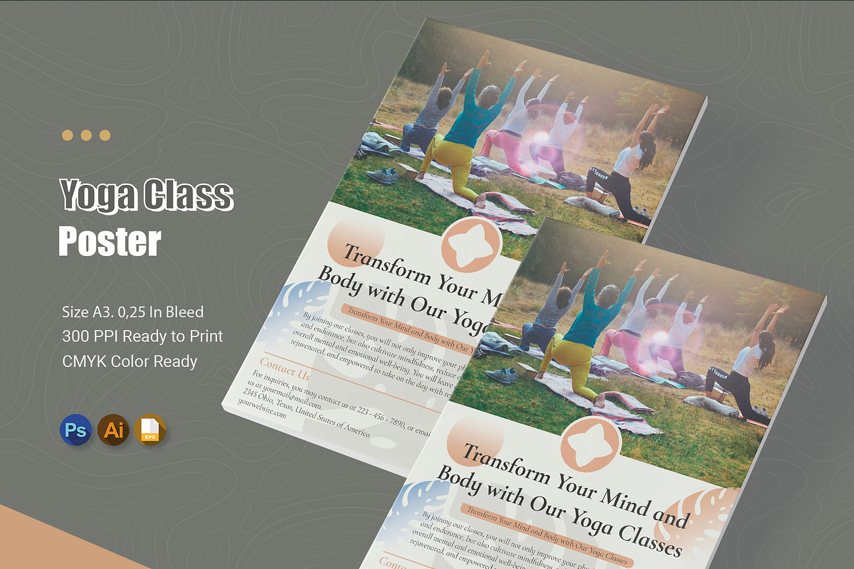 Yoga Class Poster, a Poster Template by Esensifiksi.studio (Photo 1 of 2)