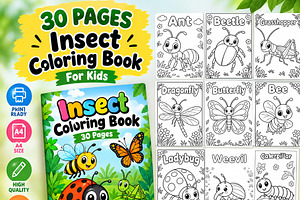 Insect Coloring Book for Kids