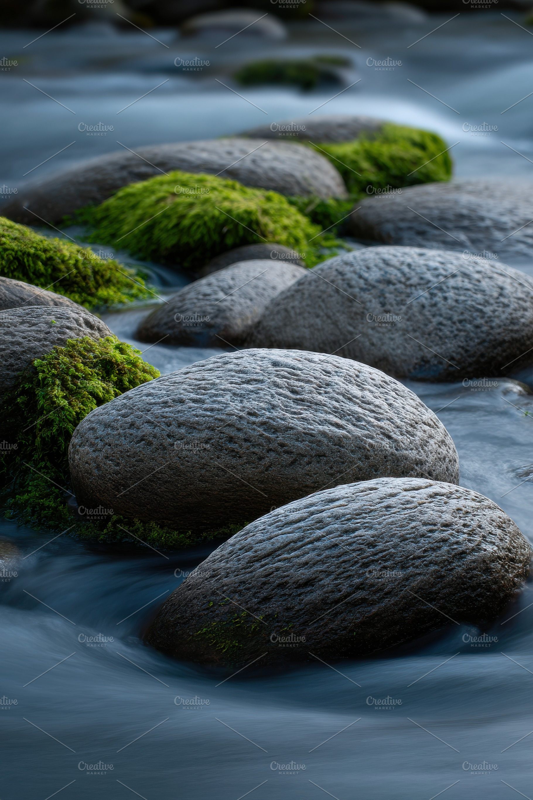 Scandinavian River Stones, a Nature Photo by Virgo Studio