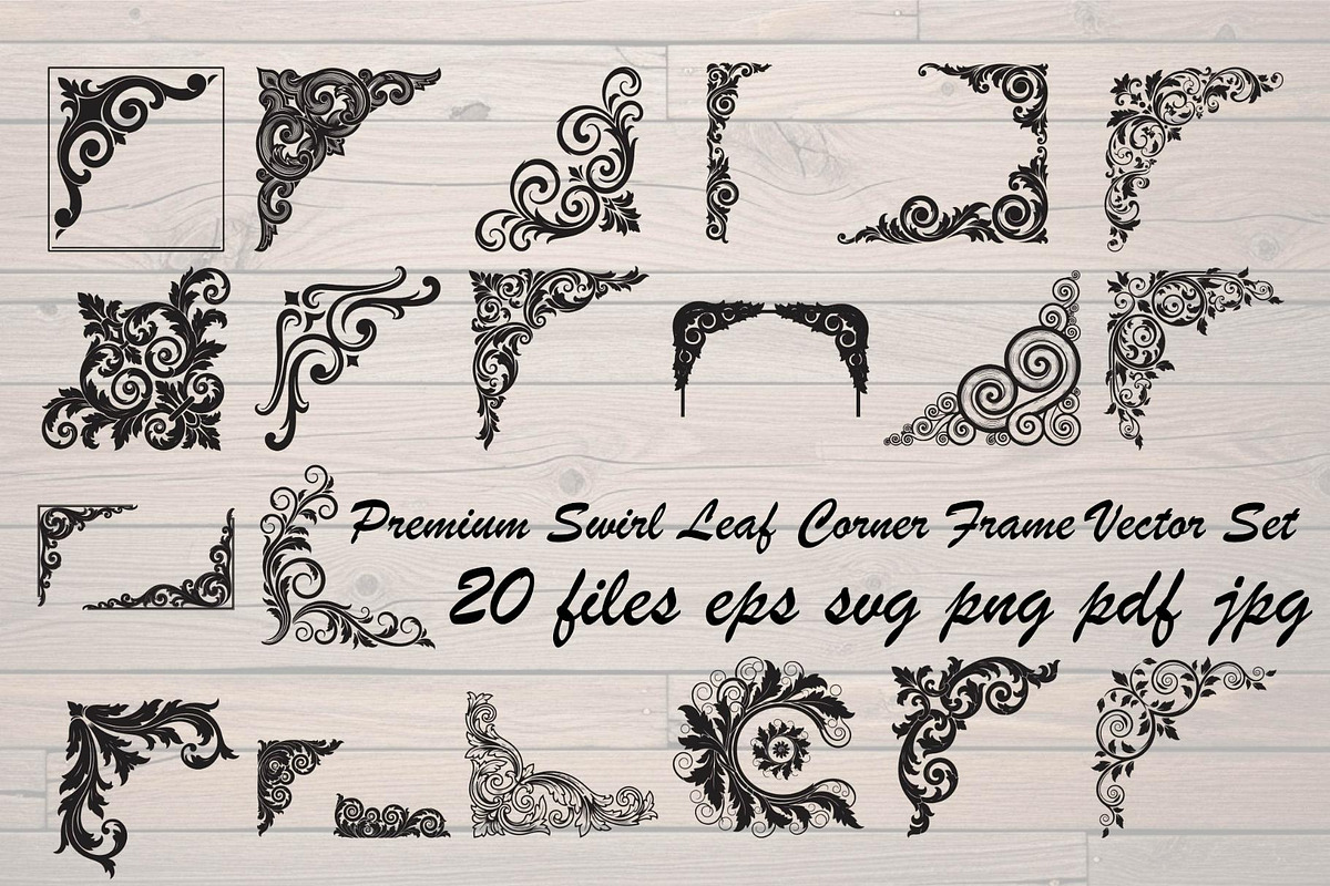 Premium Swirl Leaf Corner Frame, a Decorative Illustration by Creativeshirt (Photo 1 of 20)