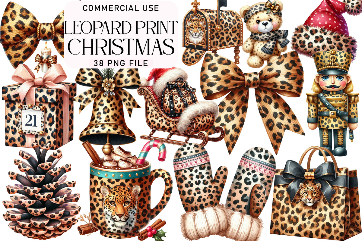 Watercolor Leopard Print Christmas, an Illustration by Daily.Designs (Photo 1 of 5)