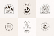 Line floral logo kit. Organic labels, a Branding & Logo Template by Kate Macate (Thumbnail 7 of 13)