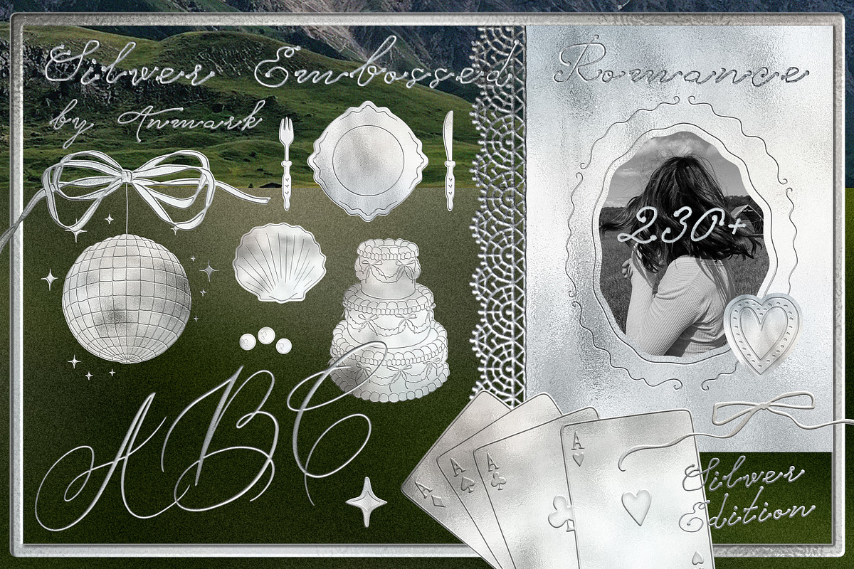 Silver Embossed Romance Collection, an Object Graphic by AnMark (Photo 1 of 15)