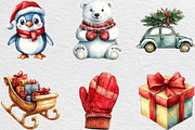 Cute Cartoon Christmas Clipart, an Illustration by Black Bird Studio (Thumbnail 2 of 6)