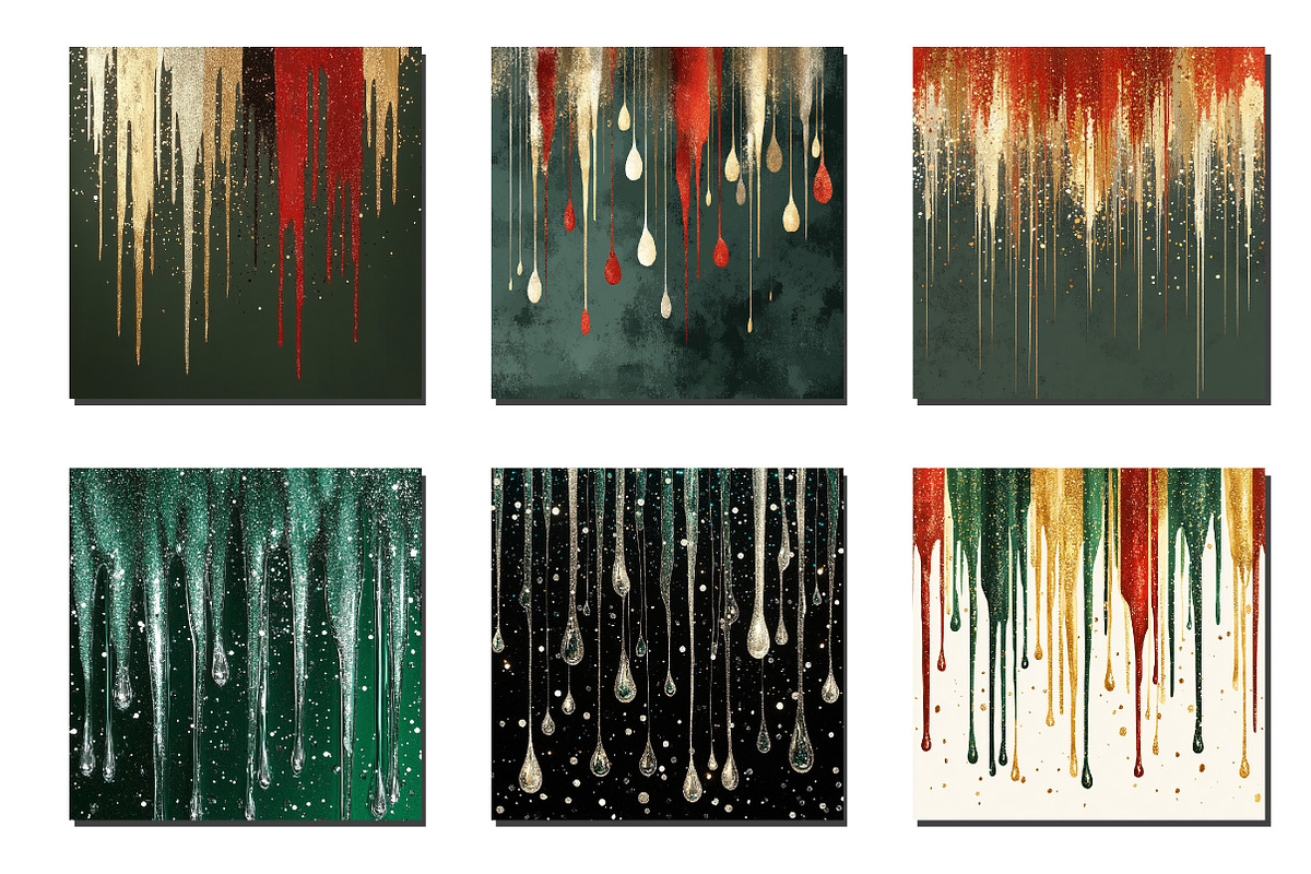 Christmas Dripping Glitter Digital, an Illustration by Designworld (Photo 3 of 6)
